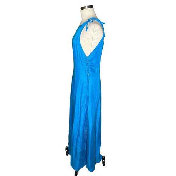 87ORIGINS Ere Dress Blue Maxi Lace Up Sides Women's Size 10 NWT Royal Blue - Picture 3 of 13